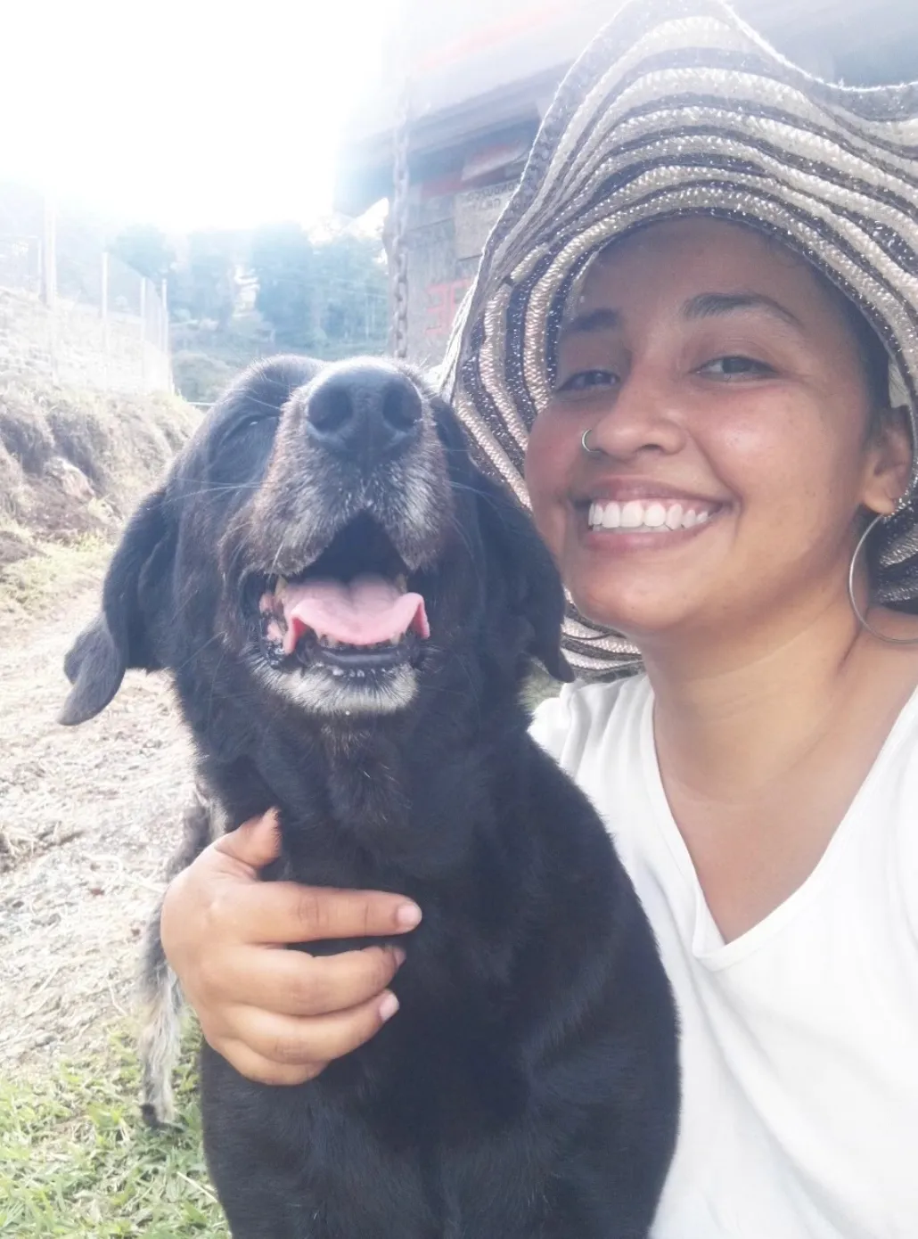 Daniela avec un chien